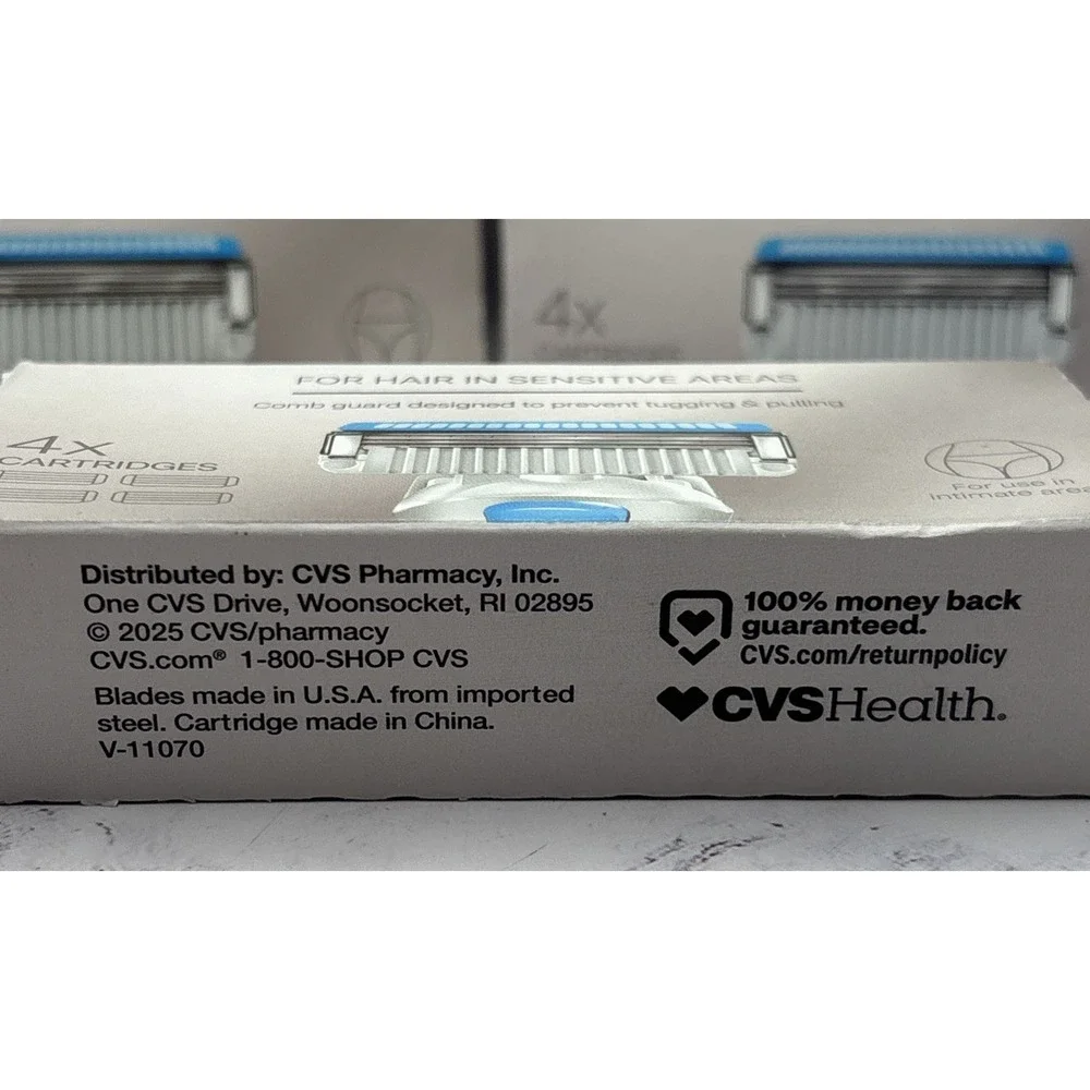 CVS Beauty 3-Blade Pubic Hair & Skin Razor Cartridges 12 Count New Gillette